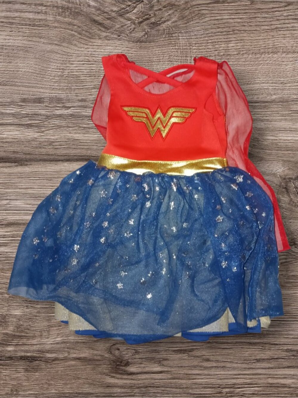 Disney Wonder Woman Costume Dress Girls Size 12 Months w/Superhero Cape